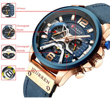 Load image into Gallery viewer, The washington - Mens Sports luxury watch with Leather wrist band - Aura Apex
