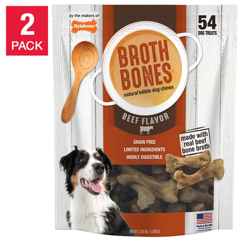 Broth Bones - Natural Edible Dog Chews 54-count, 2-pack - Aura Apex
