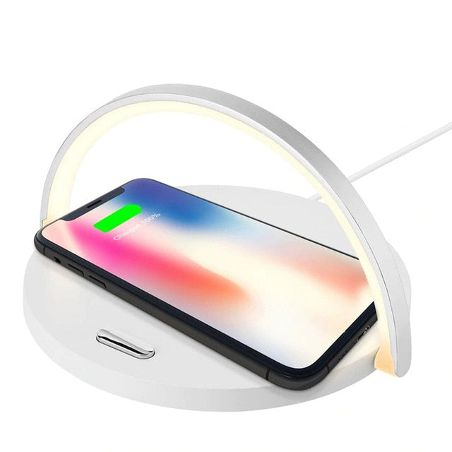 The purecharge lamp - 2 in 1 Fast Qi Wireless Charging lamp for iPhone & Samsung - Aura Apex